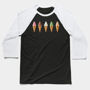 Summer Soft Serve Ice Cream Cones Baseball T-Shirt